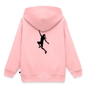 basketball girl silhouette - Sweat Premium à capuche enfant bio - rose - Dos - AI Model Kid Female (0cm)