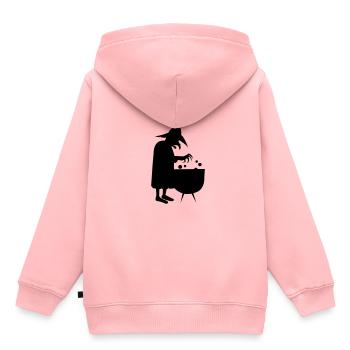sorcière - Sweat Premium à capuche enfant bio - rose - Dos - AI Model Kid Female (0cm)