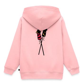 Fusées de feux d'artifice du nouvel an - Feu d'artifice du nouvel an - Sweat Premium à capuche enfant bio - rose - Dos - AI Model Kid Female (0cm)