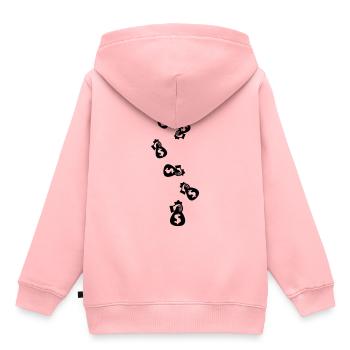 Monnaie Monnaie Silhouette - Sweat Premium à capuche enfant bio - rose - Dos - AI Model Kid Female (0cm)