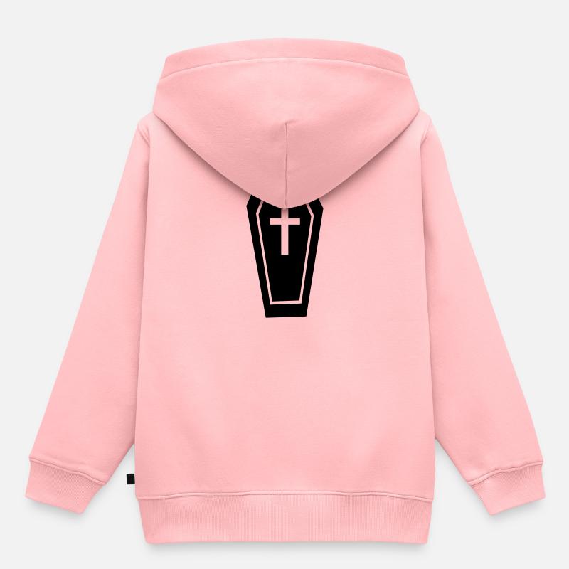 Bara con croce / bara e croce / Halloween - Felpa Premium con cappuccio bambino bio - rosa