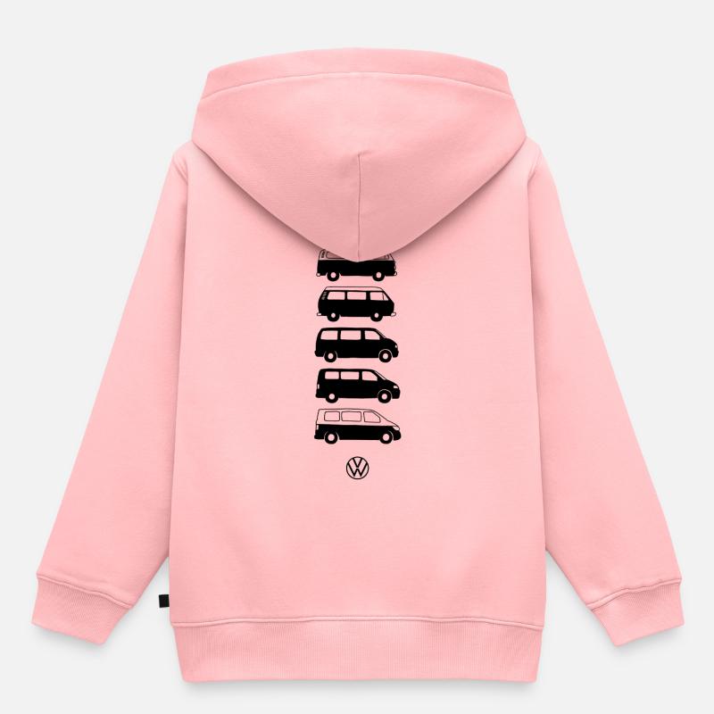 Volkswagen Verticale VW Camper Evolution Mit Logo - Kinder Premium Organic Hoodie - Rosa