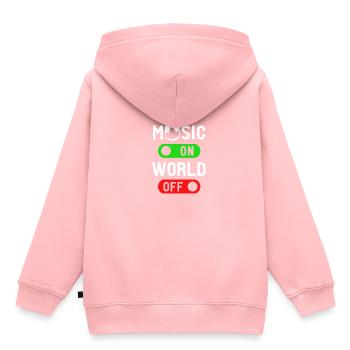 Musique ON Monde OFF - Sweat Premium à capuche enfant bio - rose - Dos - AI Model Kid Female (0cm)