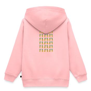 Saftig - Kinder Premium Organic Hoodie - Rosa - Hinten - AI Model Kid Female (0cm)