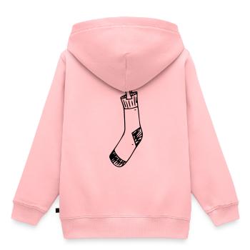 Vieille chaussette Chaussettes de lessive Femme au foyer - Sweat Premium à capuche enfant bio - rose - Dos - AI Model Kid Female (0cm)