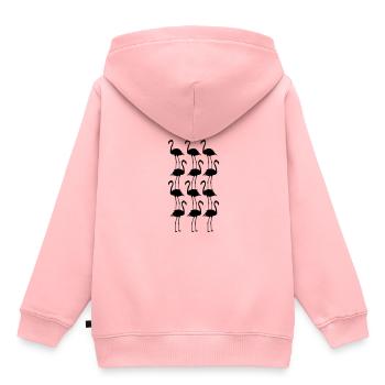 Flamingos Tiere Symbolik - Kinder Premium Organic Hoodie - Rosa - Hinten - AI Model Kid Female (0cm)