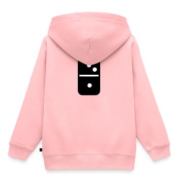 Domino - Kinder Premium Organic Hoodie - Rosa - Hinten - AI Model Kid Female (0cm)