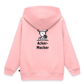 Acker-Macker 2-farbig - Kinder Premium Organic Hoodie - Rosa - Hinten - AI Model Kid Female (0cm)