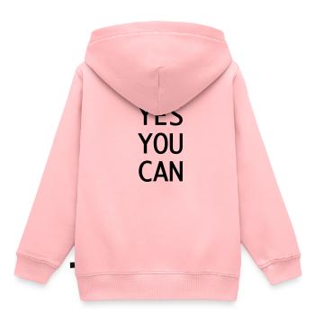 Yes you can - Sweat Premium à capuche enfant bio - rose - Dos - AI Model Kid Female (0cm)
