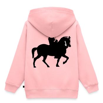 Pferd und Reiter | Ritter | Lanze Reiten Rüstung - Kinder Premium Organic Hoodie - Rosa - Hinten - AI Model Kid Female (0cm)