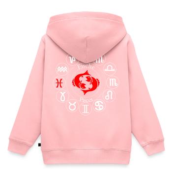 Sternzeichen Fische - Kinder Premium Organic Hoodie - Rosa - Hinten - AI Model Kid Female (0cm)