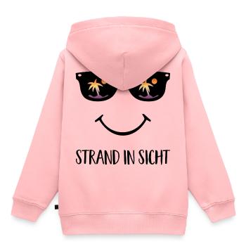 Strand - Kinder Premium Organic Hoodie - Rosa - Hinten - AI Model Kid Female (0cm)