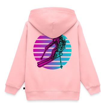 Ski Skiurlaub Skifahrer Neon - Kinder Premium Organic Hoodie - Rosa - Hinten - AI Model Kid Female (0cm)