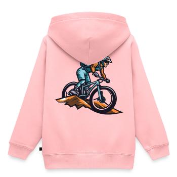 Mountainbiker Sport Mountainbike - Kinder Premium Organic Hoodie - Rosa - Hinten - AI Model Kid Female (0cm)