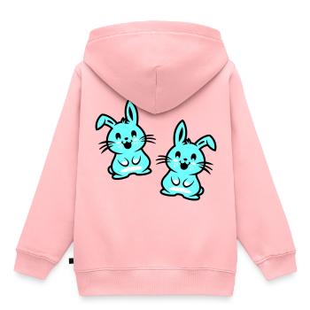 Lapin de Pâques Pâques - Sweat Premium à capuche enfant bio - rose - Dos - AI Model Kid Female (0cm)