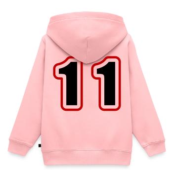11 Nombre Collège - Sweat Premium à capuche enfant bio - rose - Dos - AI Model Kid Female (0cm)