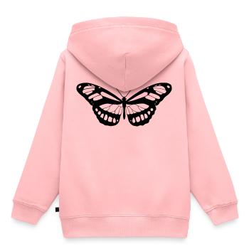 Schmetterling Silhouette - Kinder Premium Organic Hoodie - Rosa - Hinten - AI Model Kid Female (0cm)