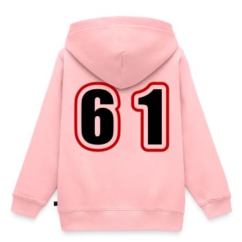 61 Number College - Kids Premium Organic Hoodie - rose - Back - AI Model Kid Female (0cm)