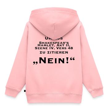 Nein Shakespear Zitat. - Kinder Premium Organic Hoodie - Rosa - Hinten - AI Model Kid Female (0cm)