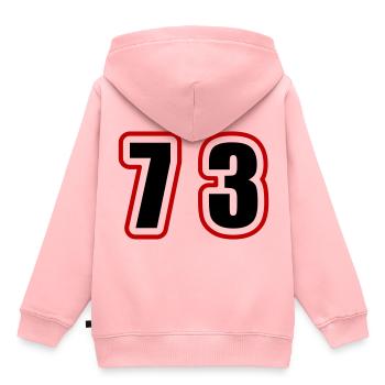 73 Number College - Kids Premium Organic Hoodie - rose - Back - AI Model Kid Female (0cm)