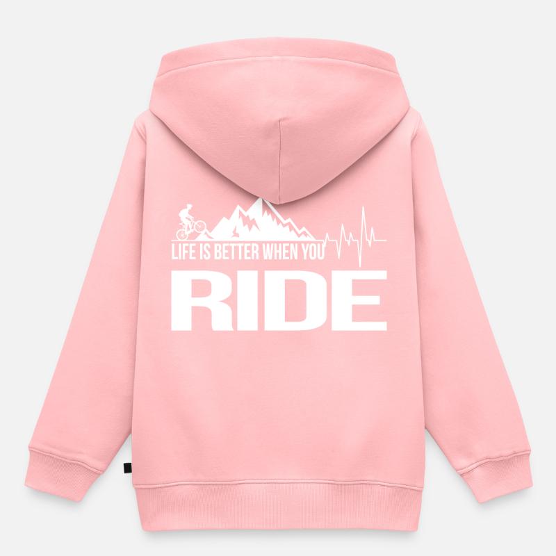 Vélo Vélo Vélo de route VTT VTT - Sweat Premium à capuche enfant bio - rose