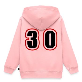 30 Zahl College - Kinder Premium Organic Hoodie - Rosa - Hinten - AI Model Kid Female (0cm)