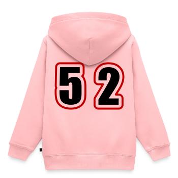 52 Zahl College - Kinder Premium Organic Hoodie - Rosa - Hinten - AI Model Kid Female (0cm)