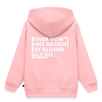 einer von uns beiden ist klüger als du - Kinder Premium Organic Hoodie - Rosa - Hinten - AI Model Kid Female (0cm)