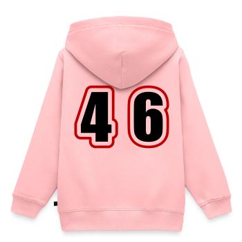 46 Nombre Collège - Sweat Premium à capuche enfant bio - rose - Dos - AI Model Kid Female (0cm)