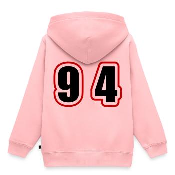 94 Nombre Collège - Sweat Premium à capuche enfant bio - rose - Dos - AI Model Kid Female (0cm)