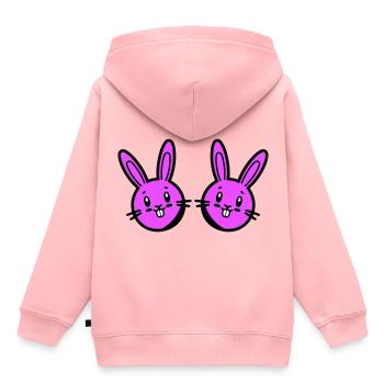 Lapin de Pâques Pâques - Sweat Premium à capuche enfant bio - rose - Dos - AI Model Kid Female (0cm)