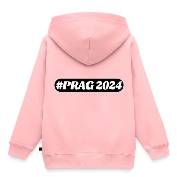 Prague 2024 - Sweat Premium à capuche enfant bio - rose - Dos - AI Model Kid Female (0cm)