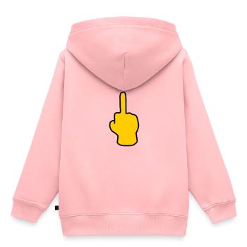 Emoji Middle Finger Sketch Color - Kids Premium Organic Hoodie - rose - Back - AI Model Kid Female (0cm)