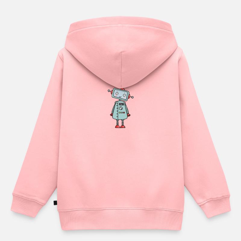 Robot super doux - Sweat Premium à capuche enfant bio - rose