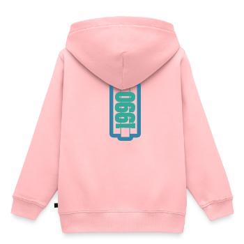 Jahr 1990 - Kinder Premium Organic Hoodie - Rosa - Hinten - AI Model Kid Female (0cm)