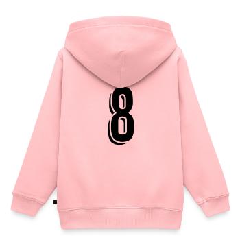 Trikotnummer 8 - Kinder Premium Organic Hoodie - Rosa - Hinten - AI Model Kid Female (0cm)