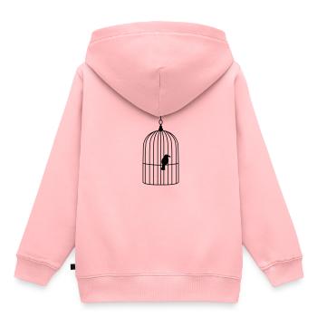 vogelkaefig2 - Kids Premium Organic Hoodie - rose - Back - AI Model Kid Female (0cm)