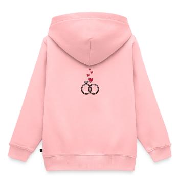 anneaux de mariage coeur anneaux de mariage marié - Sweat Premium à capuche enfant bio - rose - Dos - AI Model Kid Female (0cm)
