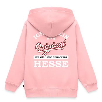 Hesse Original - Kinder Premium Organic Hoodie - Rosa - Hinten - AI Model Kid Female (0cm)