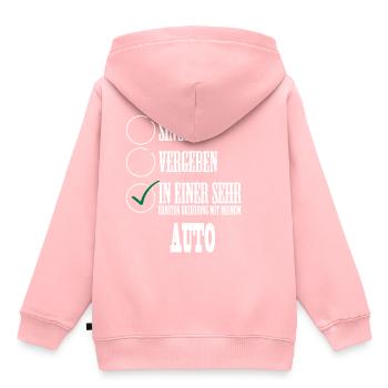In einer Beziehung mit meinem Auto! - Kinder Premium Organic Hoodie - Rosa - Hinten - AI Model Kid Female (0cm)
