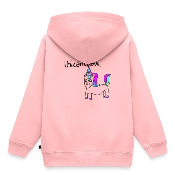 Unicorn Love - Kids Premium Organic Hoodie - rose - Back - AI Model Kid Female (0cm)