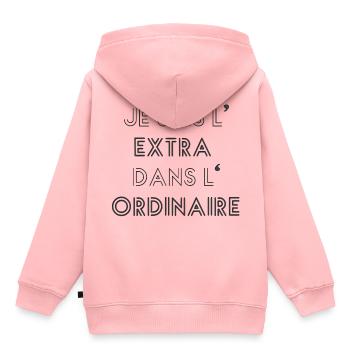 je suis extra ordinaire - Sweat Premium à capuche enfant bio - rose - Dos - AI Model Kid Female (0cm)
