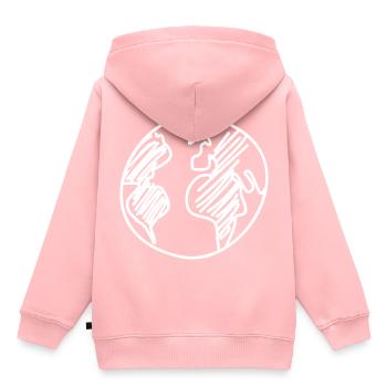 Weltkugel - Kinder Premium Organic Hoodie - Rosa - Hinten - AI Model Kid Female (0cm)