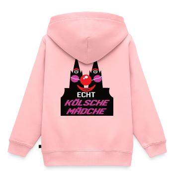 Kölner Karneval Alaaf Echt koelsche Maedche - Kinder Premium Organic Hoodie - Rosa - Hinten - AI Model Kid Female (0cm)