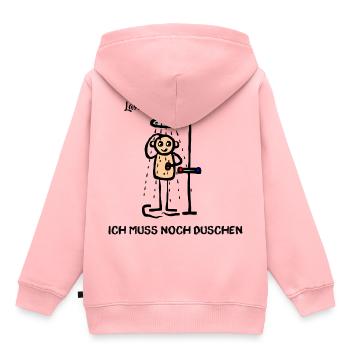Mann unter der Dusche - Lass mich ich muss noch - Kinder Premium Organic Hoodie - Rosa - Hinten - AI Model Kid Female (0cm)