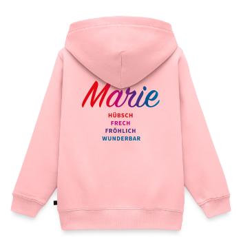 Marie - Kinder Premium Organic Hoodie - Rosa - Hinten - AI Model Kid Female (0cm)