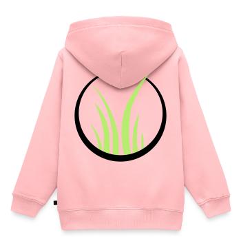 gras gras gras rasen logo - Kinder Premium Organic Hoodie - Rosa - Hinten - AI Model Kid Female (0cm)