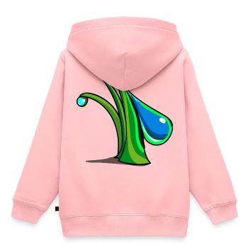 Usine / environnement et éco - Sweat Premium à capuche enfant bio - rose - Dos - AI Model Kid Female (0cm)