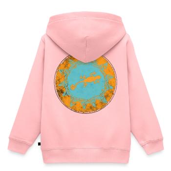 "Baleares spain" (beidseitig bedruckt!) - Kinder Premium Organic Hoodie - Rosa - Hinten - AI Model Kid Female (0cm)