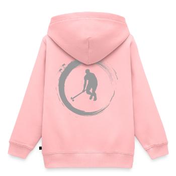 Hockey - Kinder Premium Organic Hoodie - Rosa - Hinten - AI Model Kid Female (0cm)